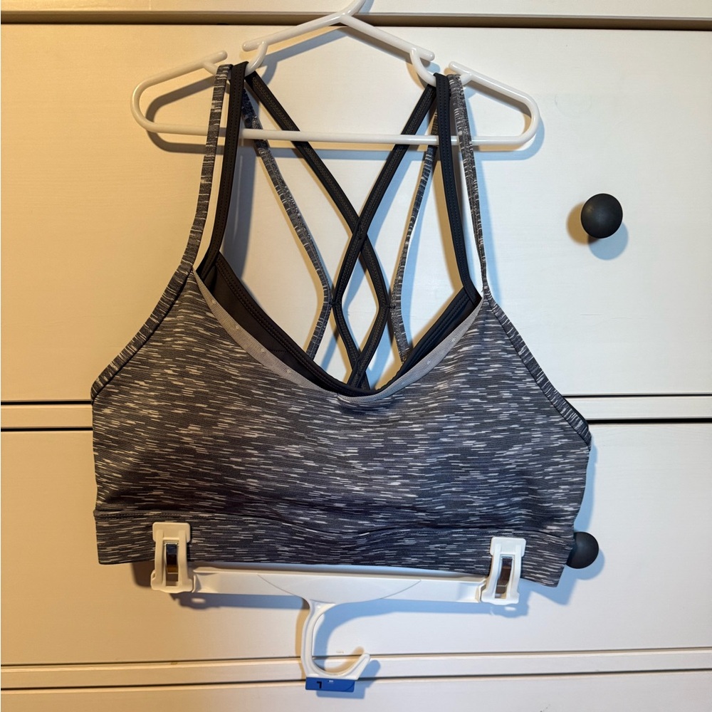 ZYIA Charcoal Strappy Sports Bra
